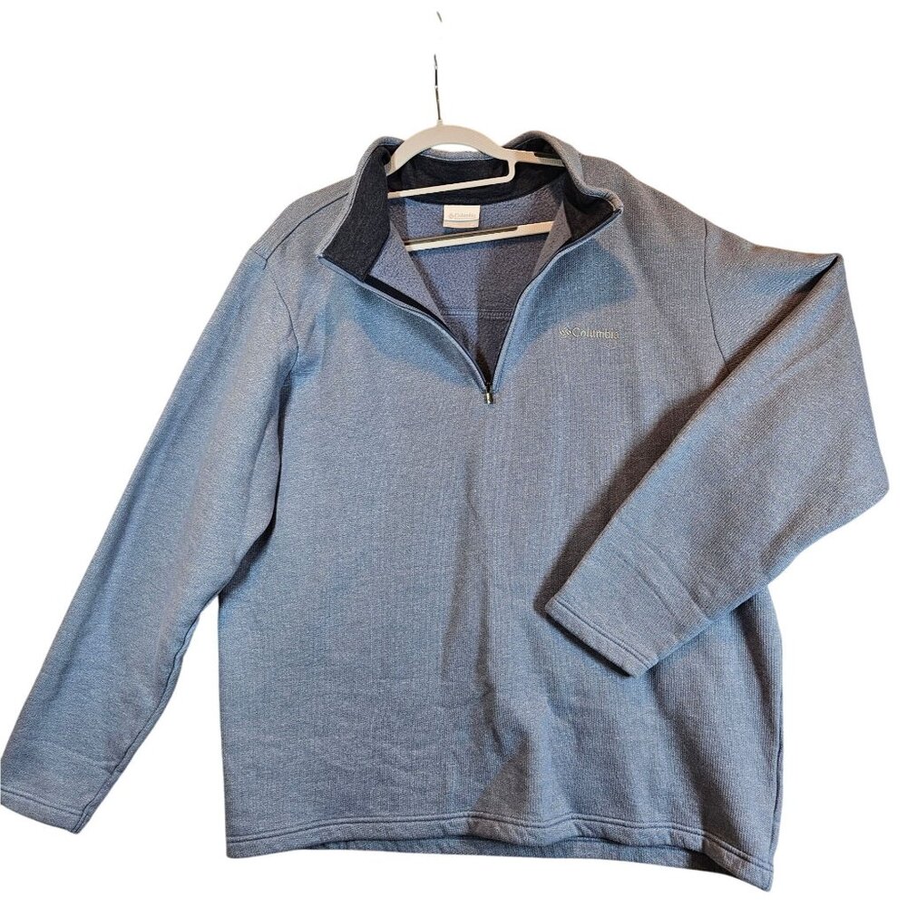 Columbia pull over 1/4 zip fleece lined Mens XL Blue stretch casual gorpcore dad